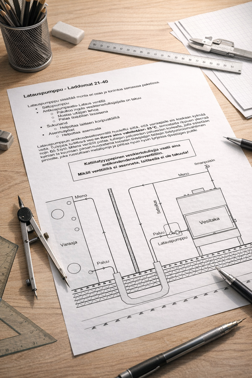 Vesikiertotakan, Aurinkokeräimien tai lämmitysjärjestelmä suunnitteluapu - 1 h Vesikiertotakan, Aurinkokeräimien tai lämmitysjärjestelmä suunnitteluapu - 1 h